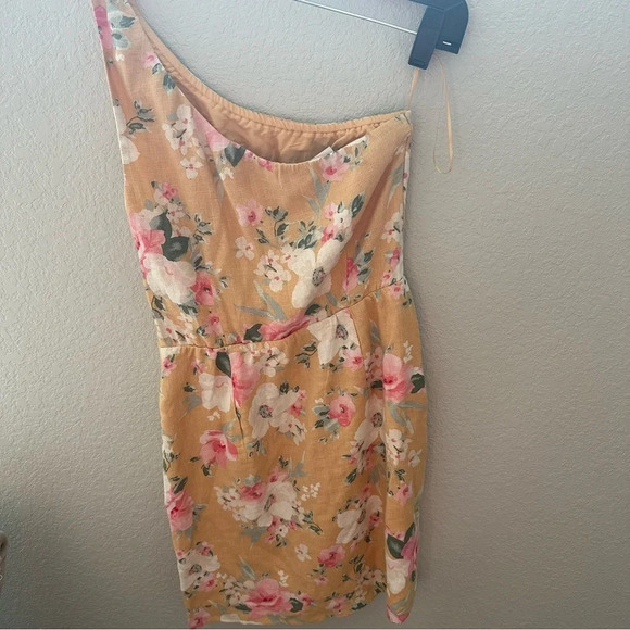 Abercrombie & Fitch NWT linen blend one shoulder floral dress - Picture 8 of 12